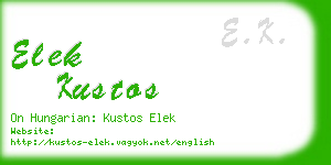 elek kustos business card